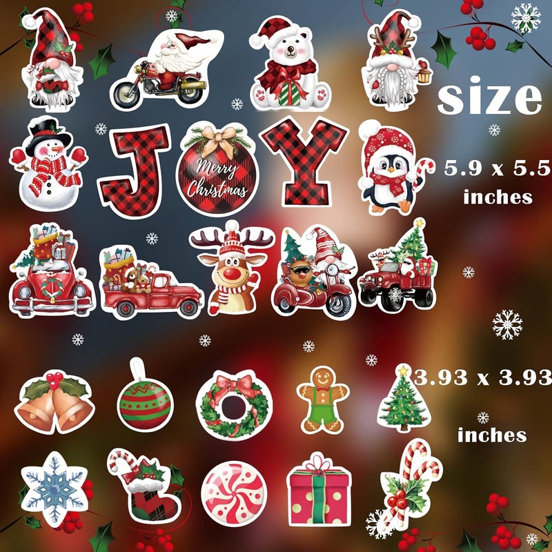 TREWAVE 48 PCS Christmas Cutouts Xmas Joy Gnome Santa Cutouts with 60 Glue Points, Christmas Bulletin Board Decorations, Winter Classroom School Xmas Holiday Party Decor for Wall Window Blackboard - Image 2